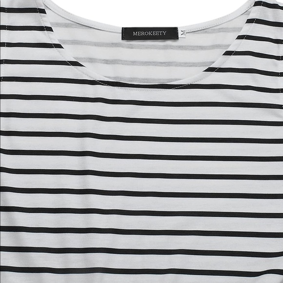 NWOT MEROKEETY Women's Summer Striped Sleeveless Crew Neck Long Maxi Dress - Picture 4 of 6